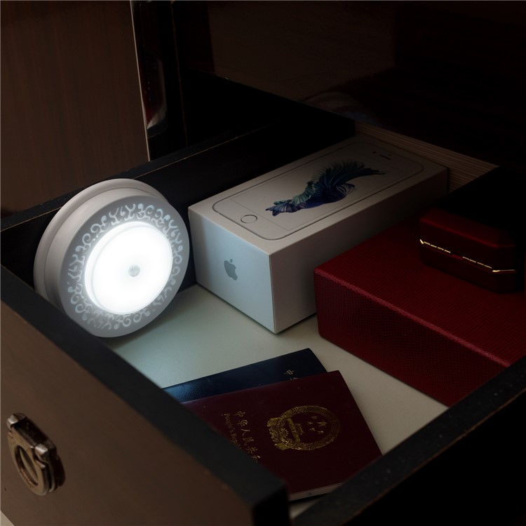 FYD-1623 8-LED Mini Infrared Sensor Motion Detector Light for Closet Hallway Corridor Stairway Etc - White Light-11