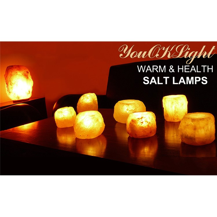 6 Inch Dimmable Hand Crafted Natural Himalayan Salt Lamp on Wooden Base - US Plug-14