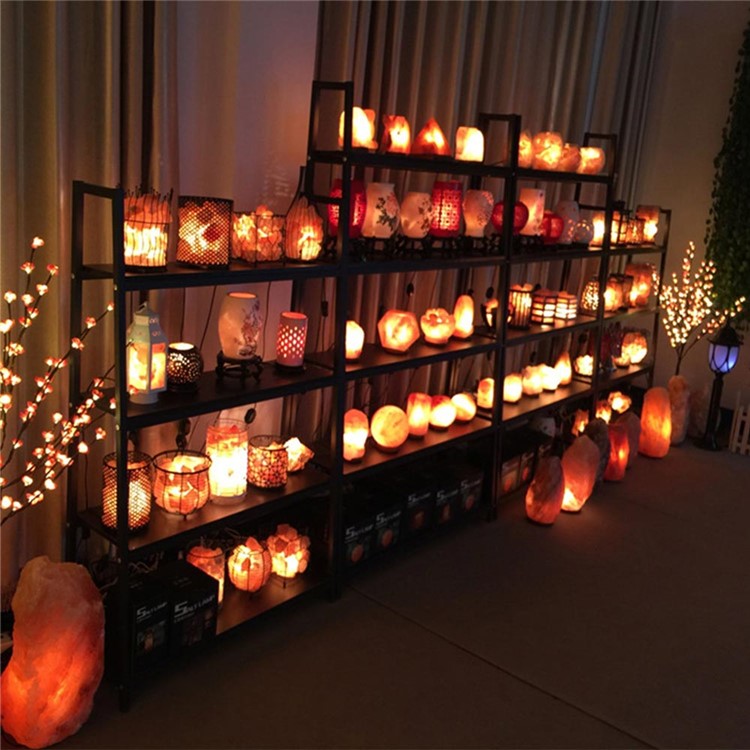 6 Inch Dimmable Hand Carved Natural Salt Lamp on Wooden Base - EU Plug-6
