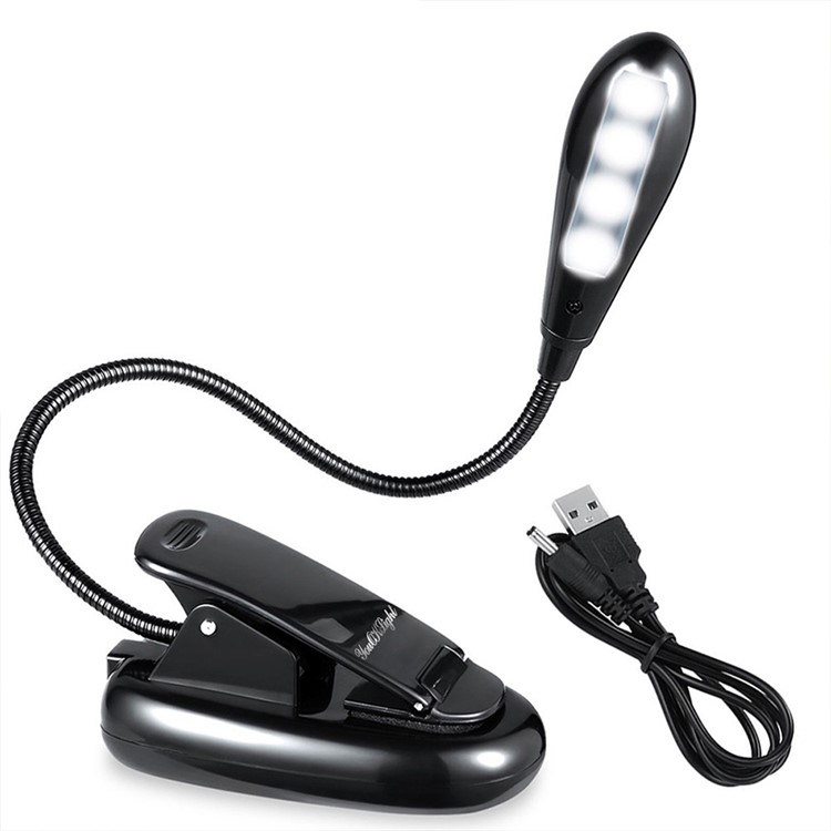 YK2219 4 LEDs Clip USB Rechargeable Table Lamp 2 Brightness-1