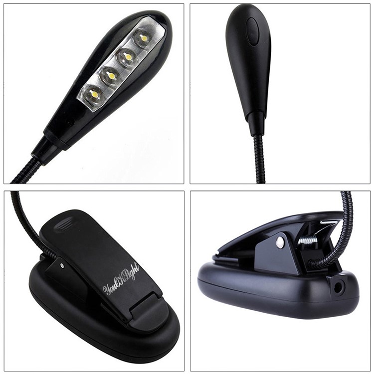 YK2219 4 LEDs Clip USB Rechargeable Table Lamp 2 Brightness-3