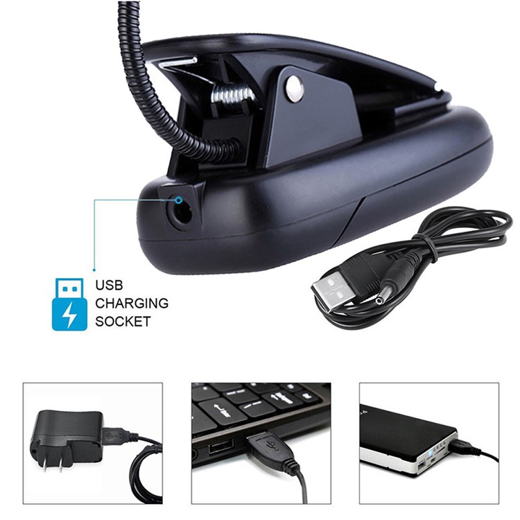 YK2219 4 LEDs Clip USB Rechargeable Table Lamp 2 Brightness-7