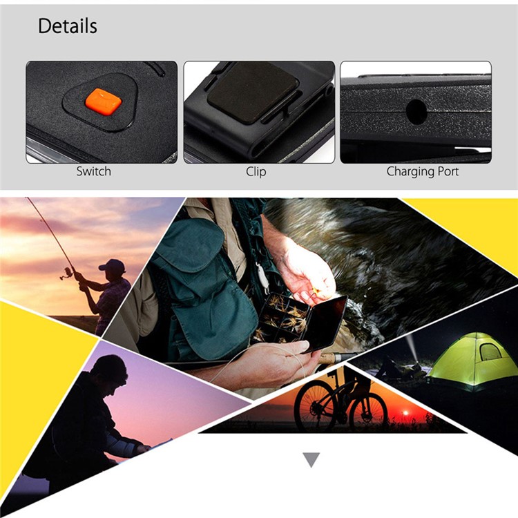 3-LED Clip-On Cap Light USB Rechargeable Infrared Human Body Induction Headlamp with Clip - Black-7