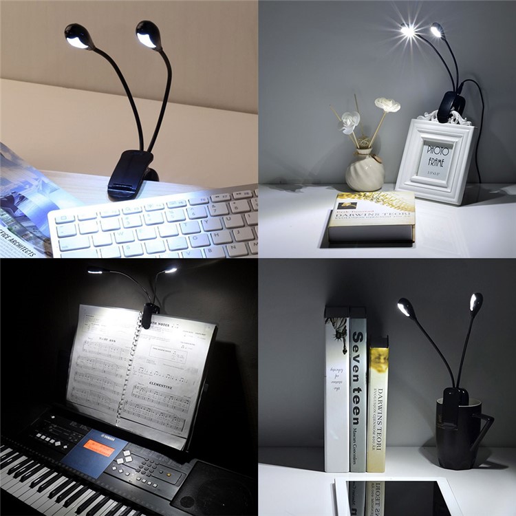 YK2220 Double Head USB Rechargeable LED Lamp Light with Clip-12