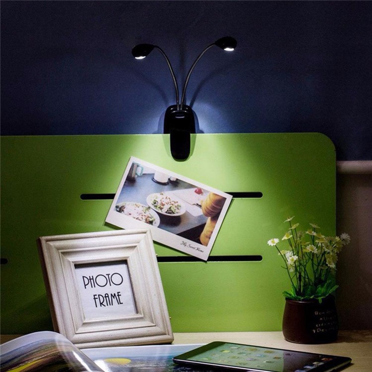 YK2220 Double Head USB Rechargeable LED Lamp Light with Clip-15