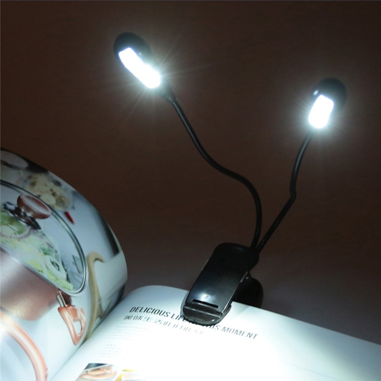 YK2220 Double Head USB Rechargeable LED Lamp Light with Clip-16
