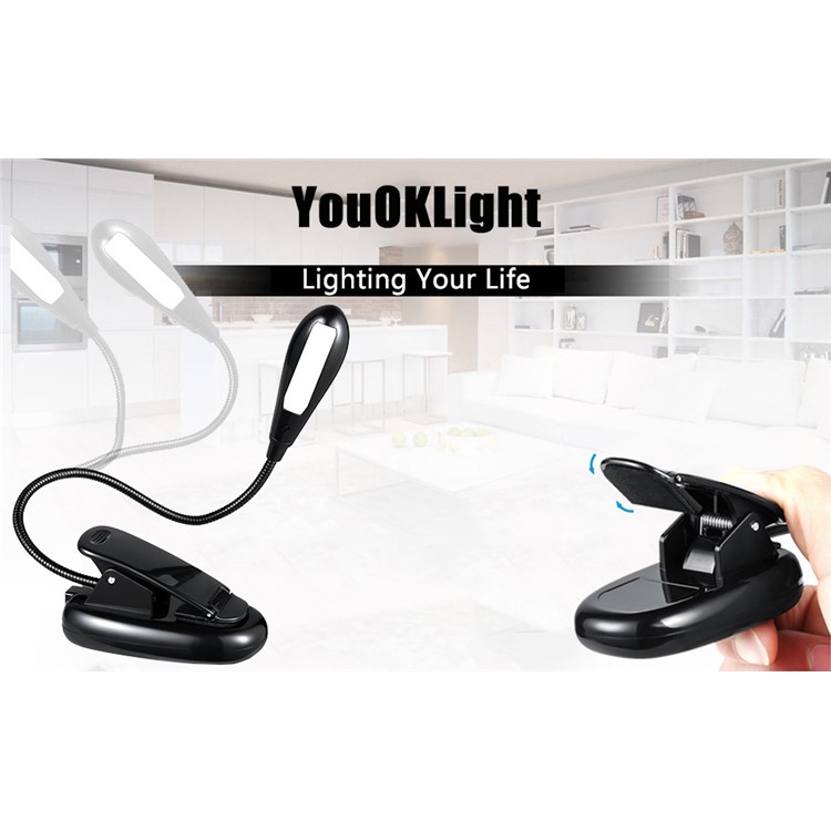 YK2220 Double Head USB Rechargeable LED Lamp Light with Clip-22
