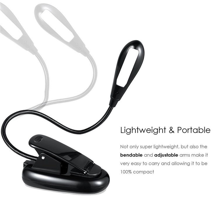 YK2220 Double Head USB Rechargeable LED Lamp Light with Clip-5
