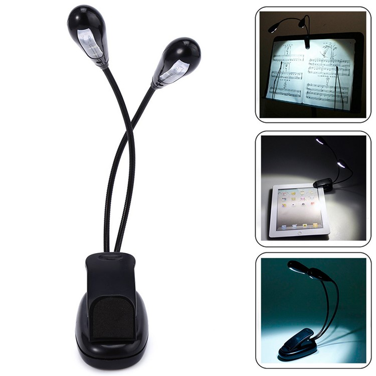 YK2220 Double Head USB Rechargeable LED Lamp Light with Clip-8