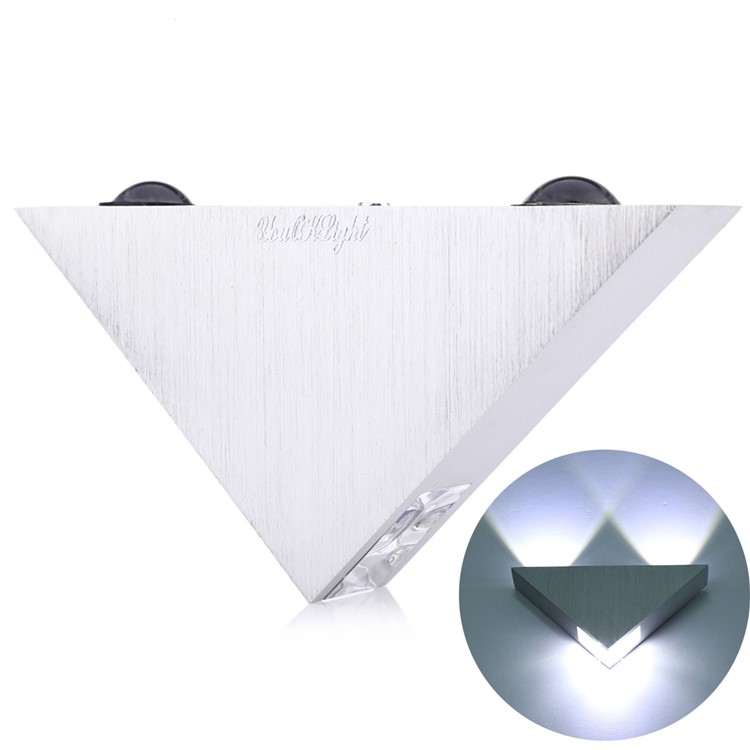 YK2228 LED Aluminum Triangle Wall Lamp - White Light-1