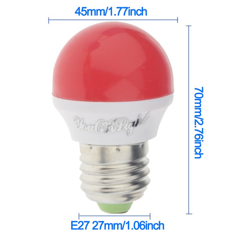 E27 3W 250LM 6-LED SMD 2835 Light Lamp Bulb - Red Light-3