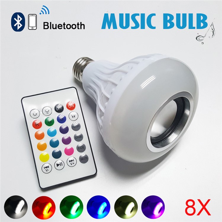 YK0060 RGB Color Bulb E27 Bluetooth Wireless Smart Music Player Audio Speaker Lamp with Remote Control-5