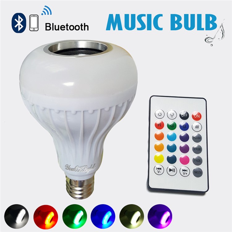 YK0060 RGB Color Bulb E27 Bluetooth Wireless Smart Music Player Audio Speaker Lamp with Remote Control-6