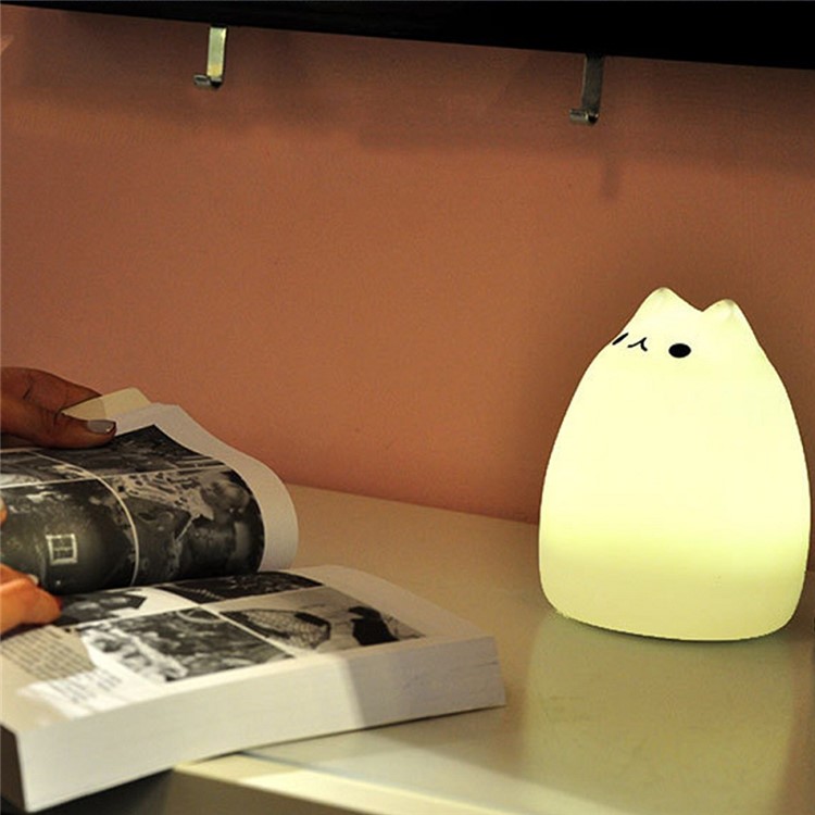 Cute Kitty Remote Control Color Changing LED Night Light Decor Lamp-16