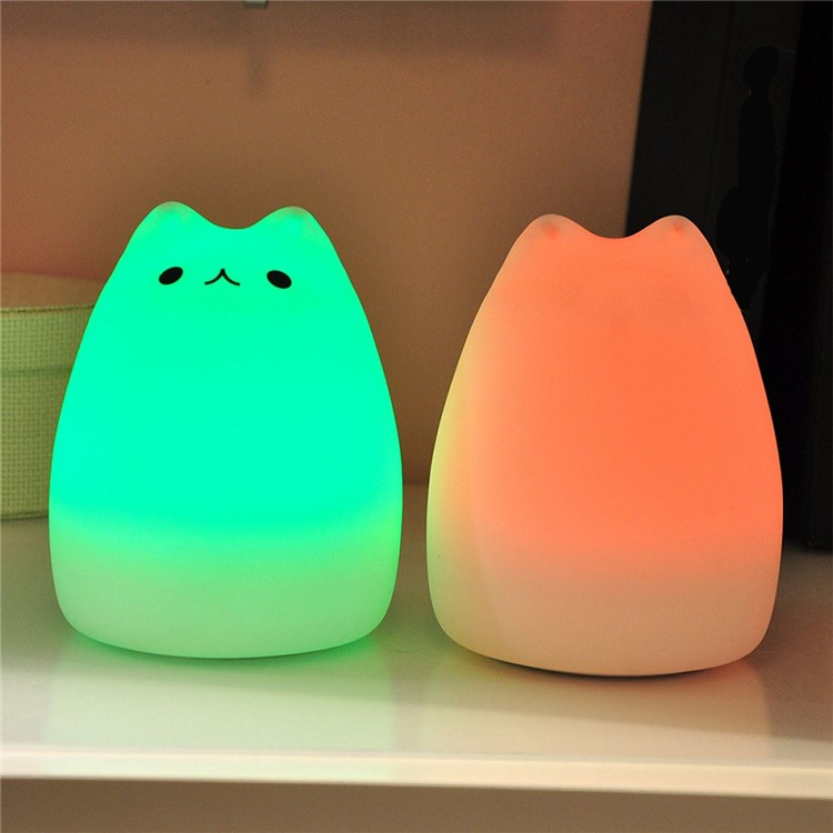 Cute Kitty Remote Control Color Changing LED Night Light Decor Lamp-17