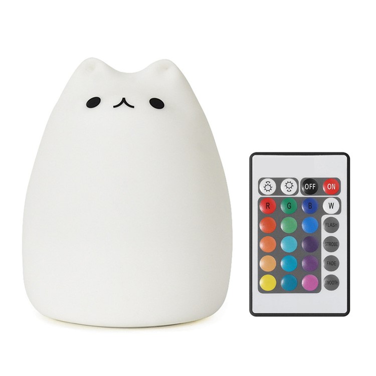 Cute Kitty Remote Control Color Changing LED Night Light Decor Lamp-2
