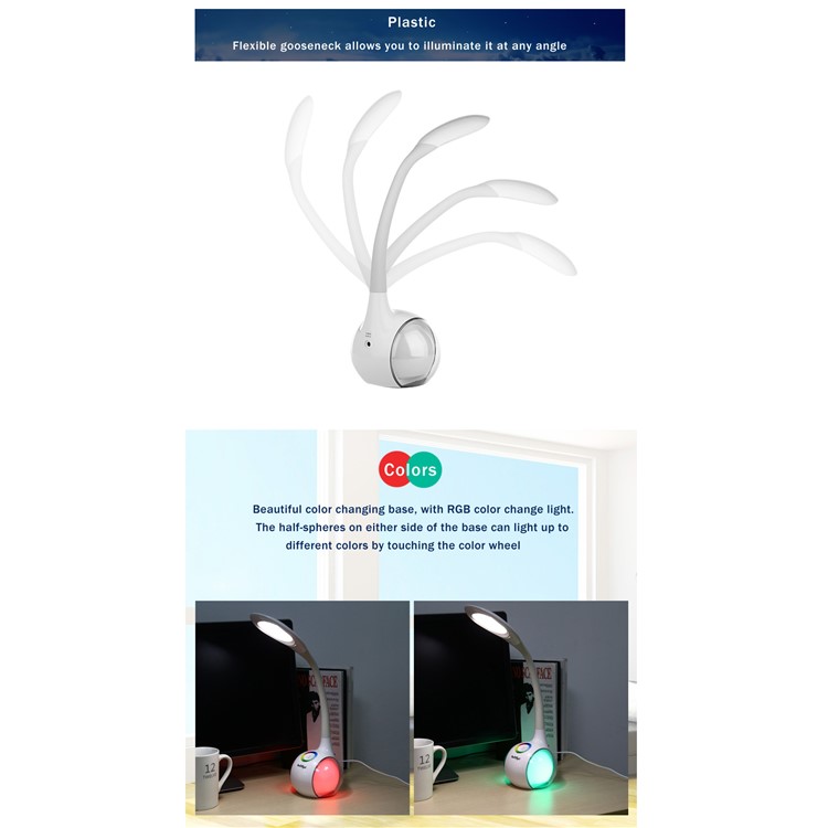 YK2234 USB Rechargeable Touch Control 3 Dimmable Night Light Eye Protection LED Table Lamp-8