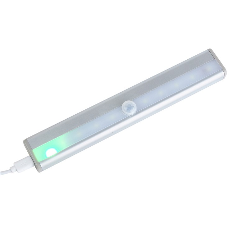 YK2247 PIR Motion Sensing 10-LED Night Light USB Rechargeable - Warm White-11