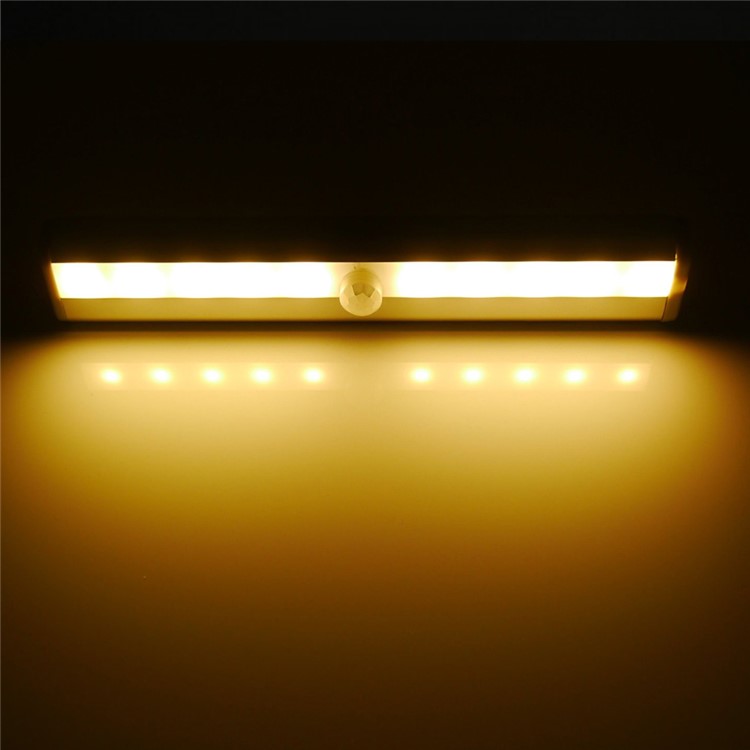 YK2247 PIR Motion Sensing 10-LED Night Light USB Rechargeable - Warm White-12