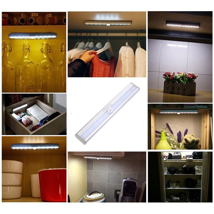 YK2247 PIR Motion Sensing 10-LED Night Light USB Rechargeable - Warm White-16
