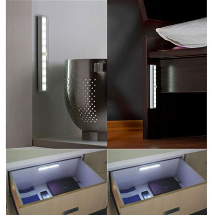 YK2247 PIR Motion Sensing 10-LED Night Light USB Rechargeable - Warm White-17