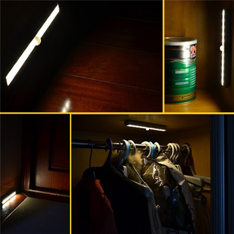 YK2247 PIR Motion Sensing 10-LED Night Light USB Rechargeable - Warm White-20