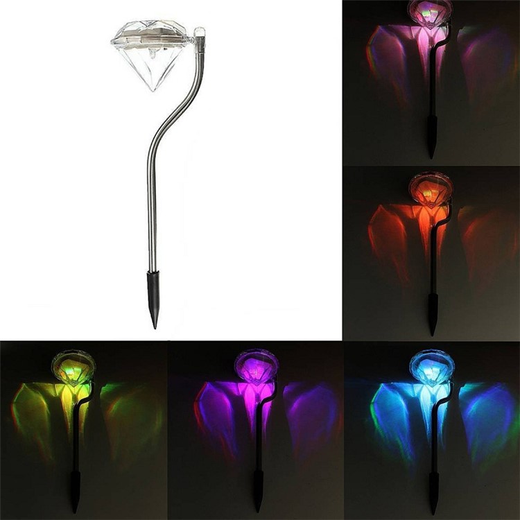 Yk6415 4pcs Diamond Solar Powered Led Color Changing Lawn Garden Yk6415 4pcs Diamante Solar Powered Led Color Changing Lawn Garden Lights 1