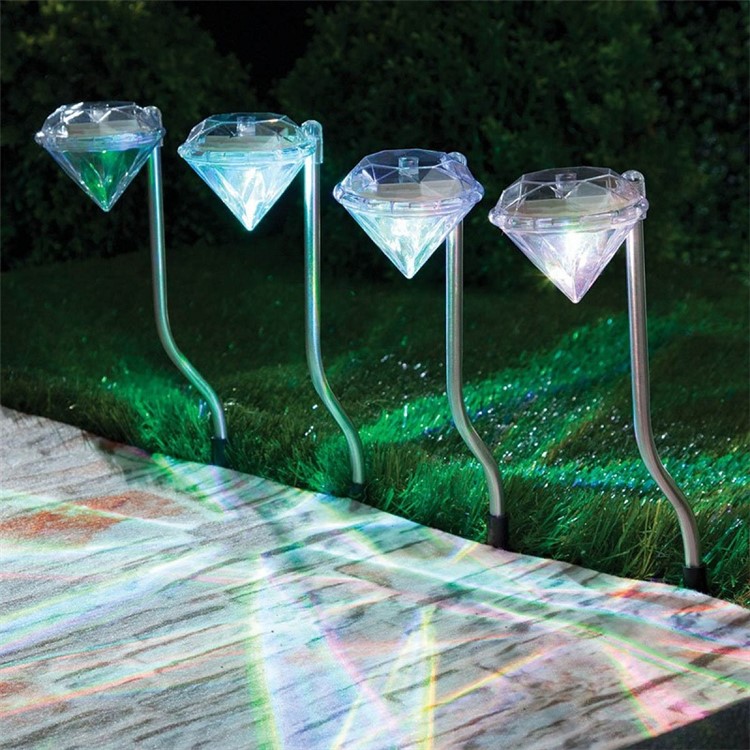 Yk6415 4pcs Diamond Solar Powered Led Color Changing Lawn Garden Yk6415 4pcs Diamante Solar Powered Led Color Changing Lawn Garden Lights 11