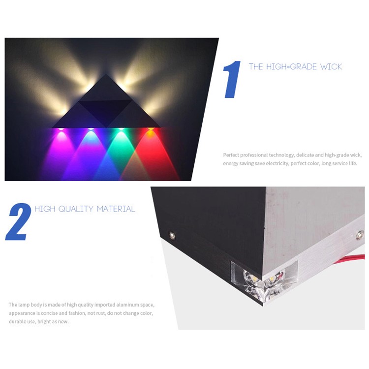 3W Aluminum Body Triangle Wall Light Modern LED Wall Lamp - Warm White-4