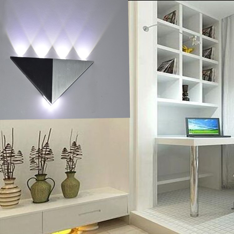 5W Aluminum Body Triangle Wall Light Modern LED Wall Lamp - White Light-2