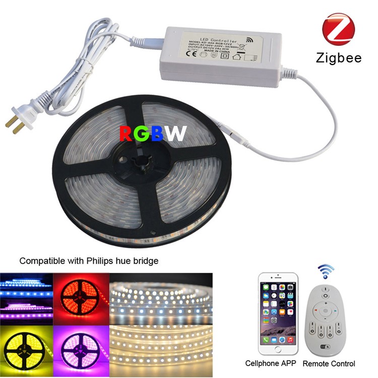 Zigbee RGBW 5M LED Light Strip+APP Control Wireless Strip - US Plug-1