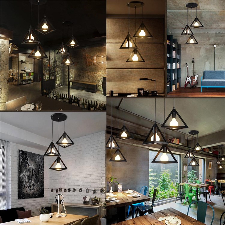 YouOKLight YK2401 Retro-industrial Triangular Pendant Light Chandeliers for Cafe Bar etc.-15
