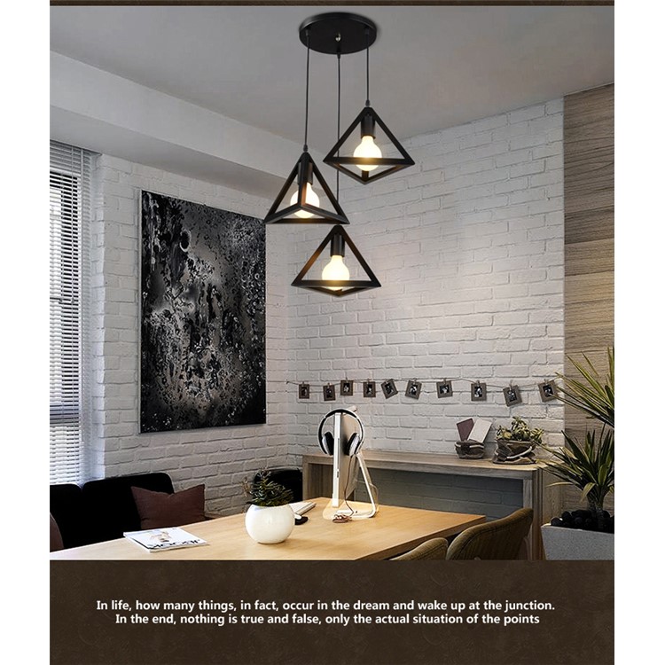 YouOKLight YK2401 Retro-industrial Triangular Pendant Light Chandeliers for Cafe Bar etc.-16