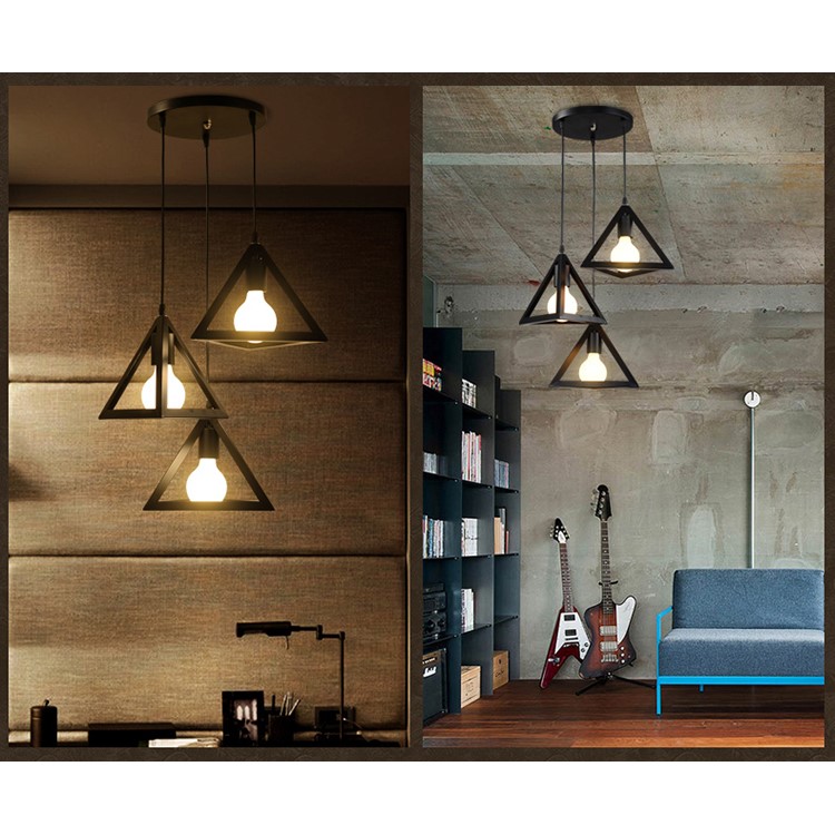 YouOKLight YK2401 Retro-industrial Triangular Pendant Light Chandeliers for Cafe Bar etc.-17