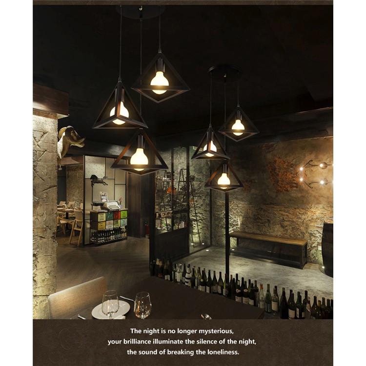 YouOKLight YK2401 Retro-industrial Triangular Pendant Light Chandeliers for Cafe Bar etc.-18
