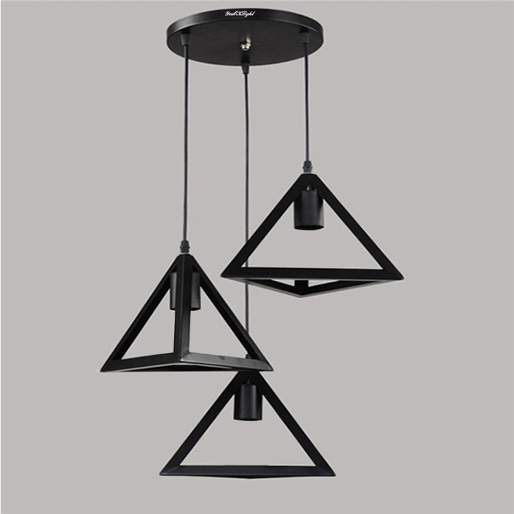 YouOKLight YK2401 Retro-industrial Triangular Pendant Light Chandeliers for Cafe Bar etc.-4