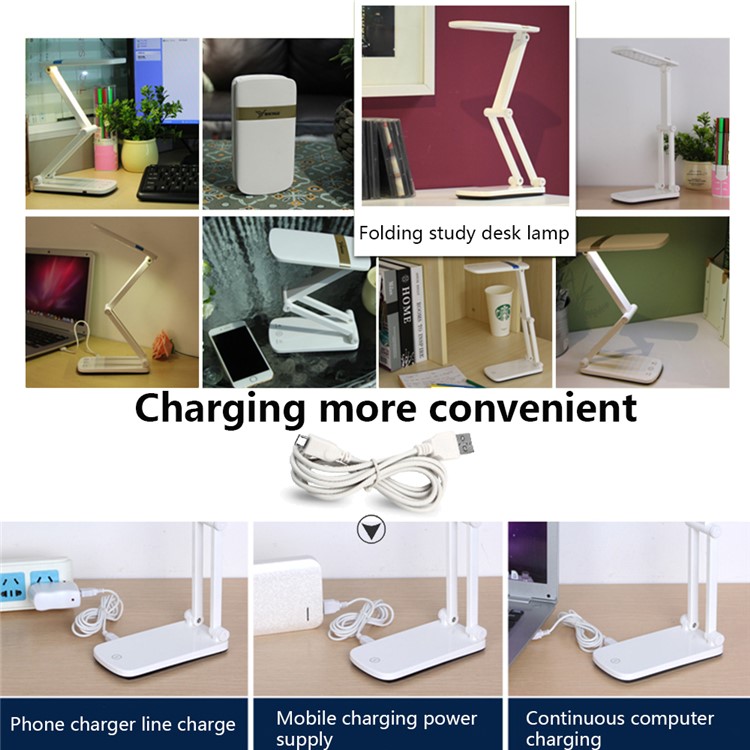 YAGE USB Rechargeable Foldable Touch Sensitive Dimming LED Table Light-9