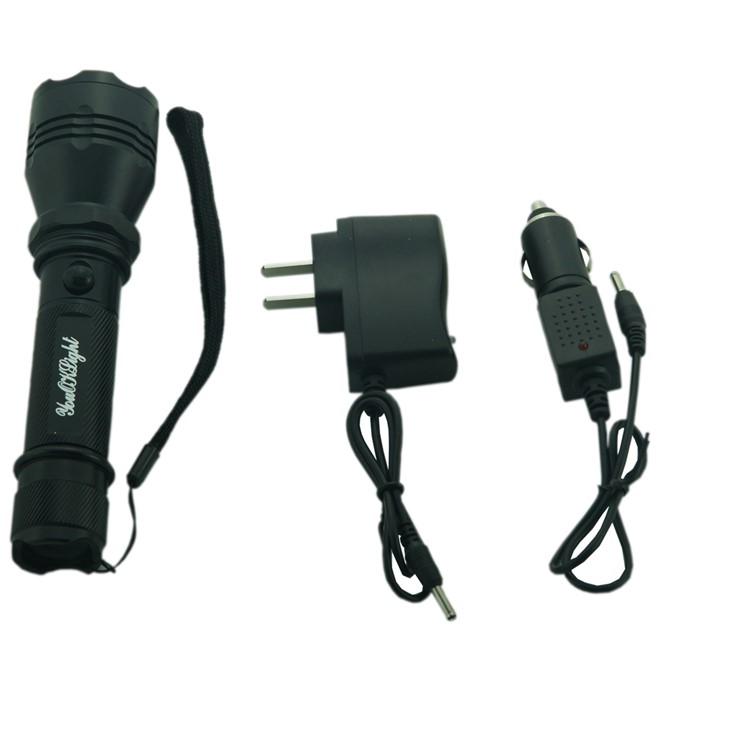 YK6201 Aluminum Alloy Portable Rechargeable Indoor Outdoor LED Flashlight 3-Mode - US Plug-5