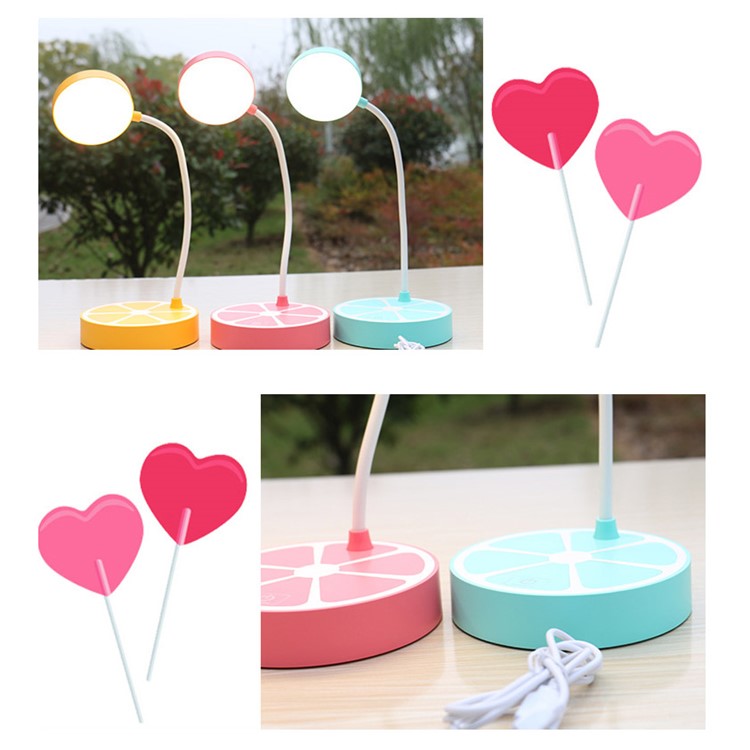 Fruit Cute Lollipop Design Three-mode brightness Eye-Protective Touch Control Desktop LED Lamp - Pink-11