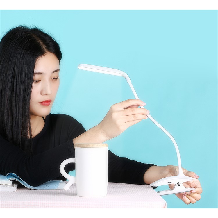 REMAX E195 Portable Eye-protection Clip Fixture 360 Degree Gooseneck LED Lamp Light - White-7