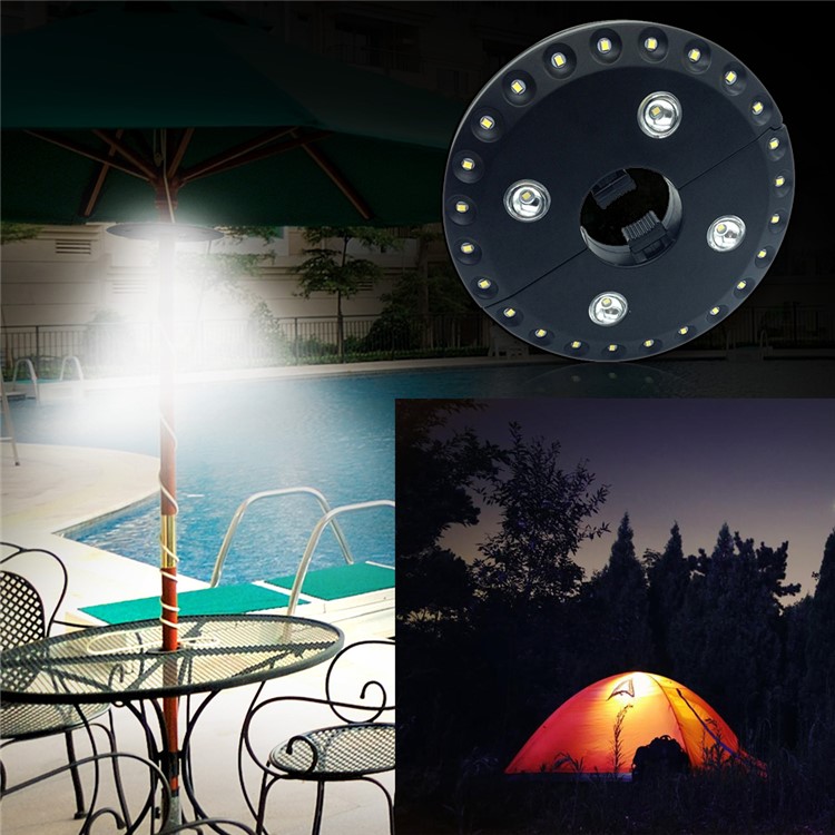 Patio Umbrella Light Cordless 28 LED Night Light 100 Lumens Decorative Hanging Ornaments Light - Black-1