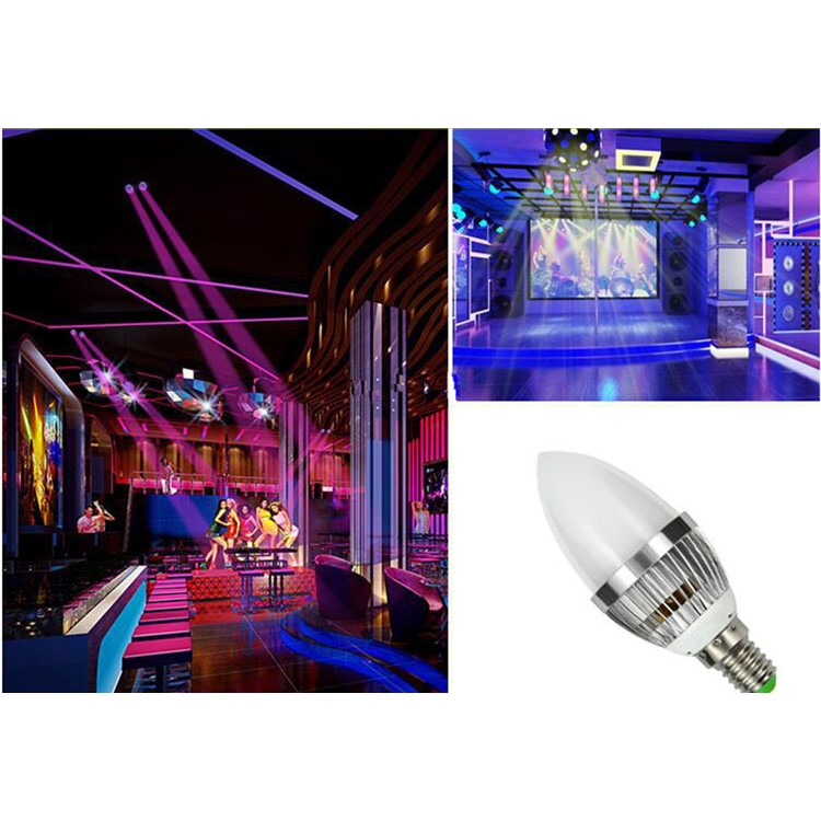 YouOKLight YK0322 E14 3W RGB Light Remote Control Candle Bulb - Silver-12