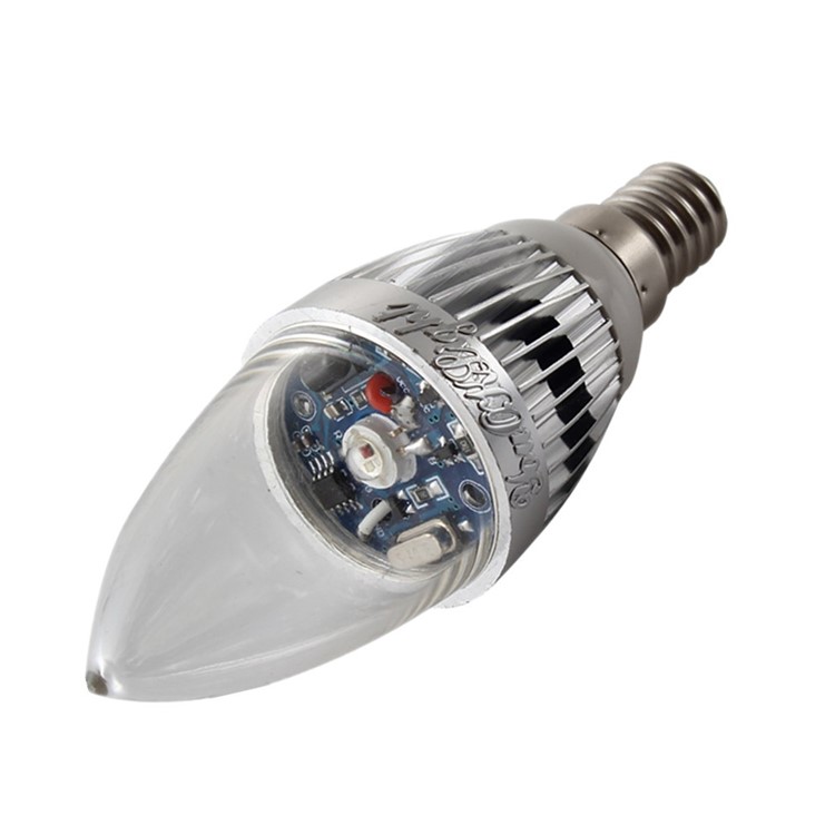 YouOKLight YK0322 E14 3W RGB Light Remote Control Candle Bulb - Silver-5