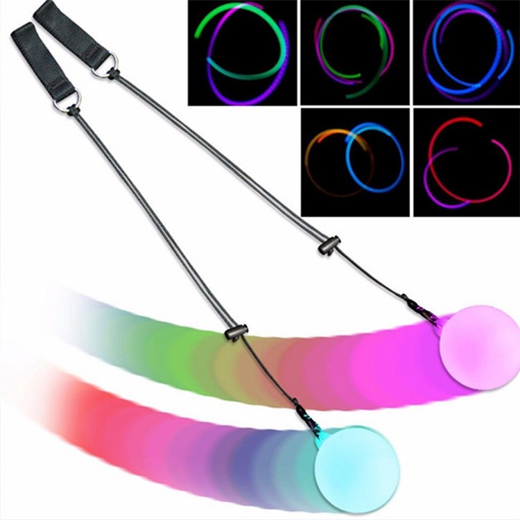 YK0430 2PCS/Set LED POI Thrown Balls for Belly Dance Level Hand Props-13