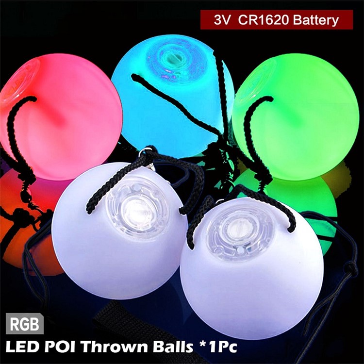 YK0430 2PCS/Set LED POI Thrown Balls for Belly Dance Level Hand Props-14