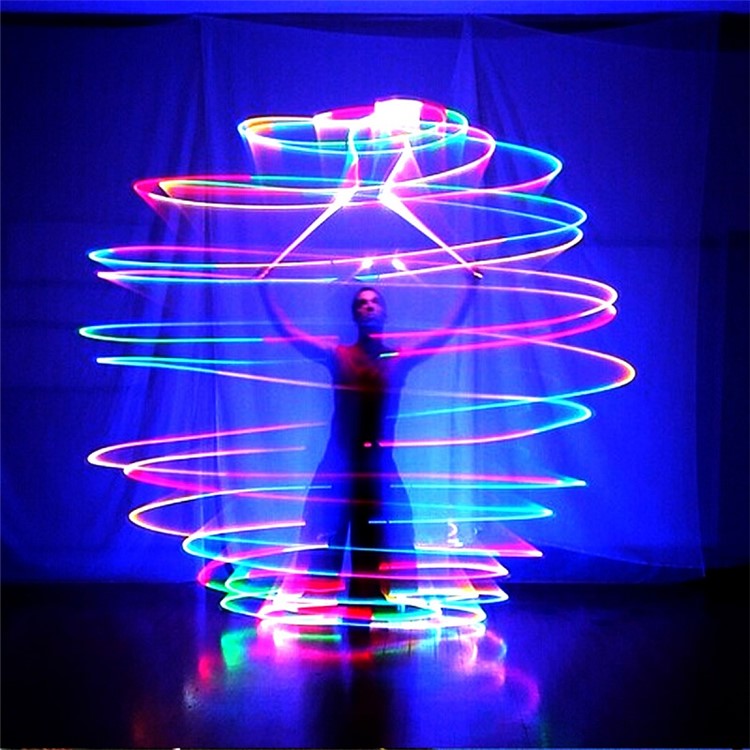 YK0430 2PCS/Set LED POI Thrown Balls for Belly Dance Level Hand Props-15