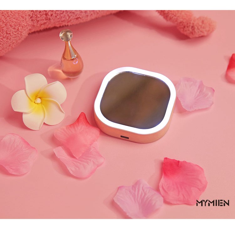 3500mAh External Power Bank Battery Charger with LED Light and Mirror - Pink-8