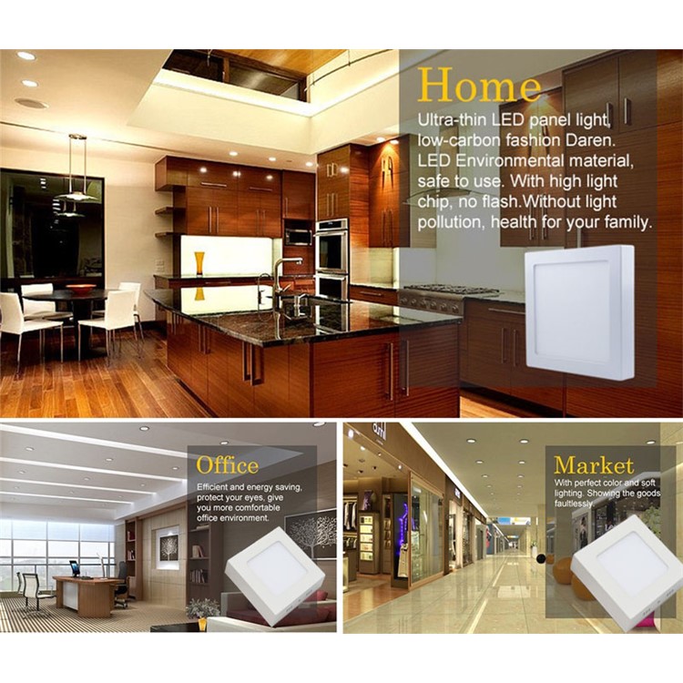 JIAWEN 6W Surface Mounted LED Ceiling Light Panel Lamp - Light Color: Cold White-7