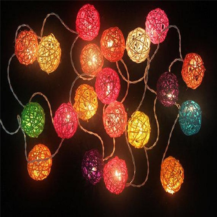 4M 20-LED RGB LED Rattan Ball String Light Lamp Christmas String Light for Decoration - US Plug-7
