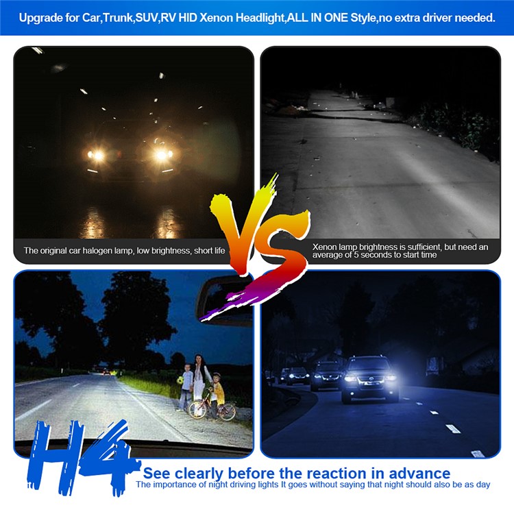One Pair H4 N7 80W 8000LM 6000K Cool White LED Car Headlight-5